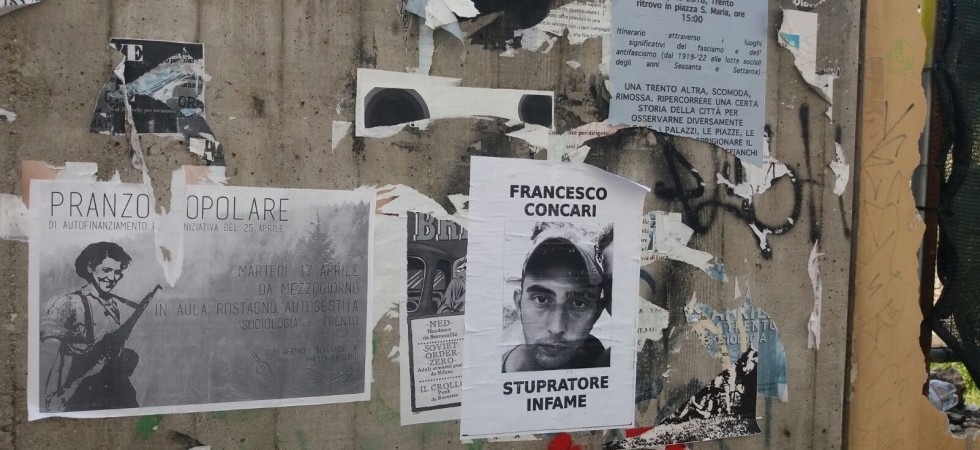 Anche a Trento appaiono i manifesti shock